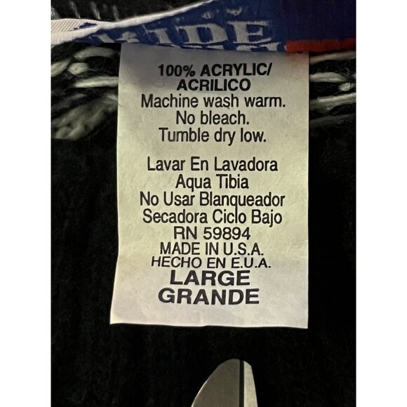 Vintage American Pride Sweater Womens L Red Black White Knit USA Made Used 80/90 - Picture 8 of 12